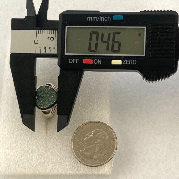 Sterling Silver 925 Ireland JMH Jewelry Claddagh Titanium Druzy Heart Ring 5.75 - Picture 15 of 16